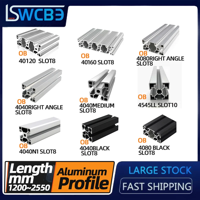 European standard aluminum alloy industrial aluminum profile 40160 4040 4545 4080 small automatic rail equipment profile flow