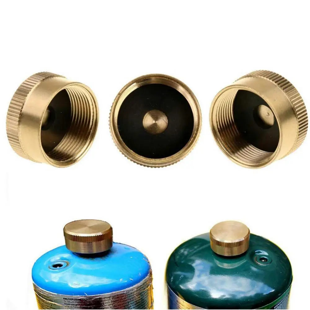 Solid Brass Refill 1LB Propane Gas Bottle Cylinder Coupler Protective Sealed Cap BBQ Accessories Tools