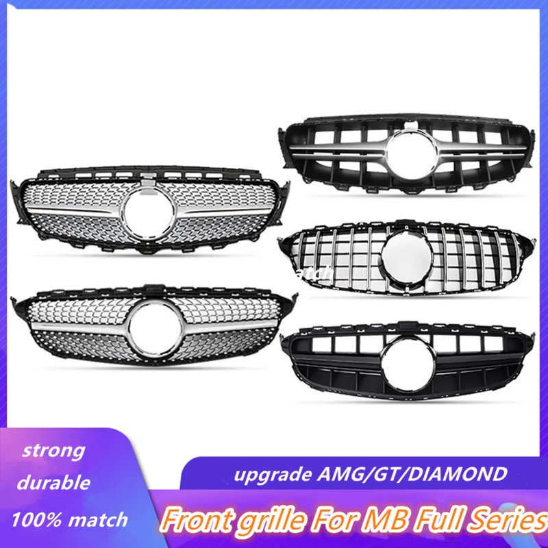 Hood Grille C63 Style Front Bumper Grille For Mercedes W205 C-Class 2015 2016 2017 2018