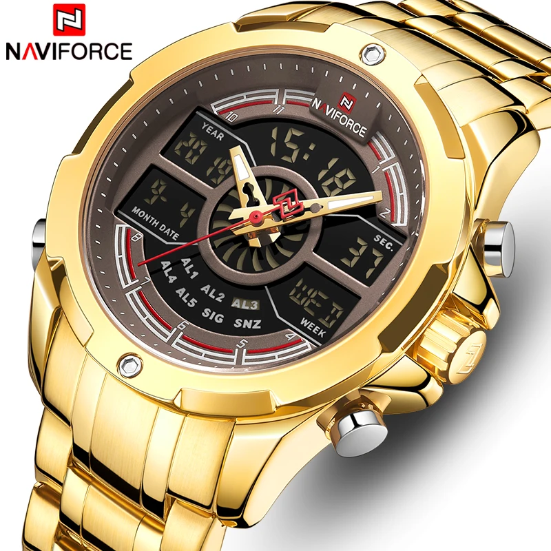 NAVIFORCE Watch Men Top Luxury Brand Quartz Military Mens Watches Sports Stainless Steel Wristwatch Male Clock Relogio Masculino