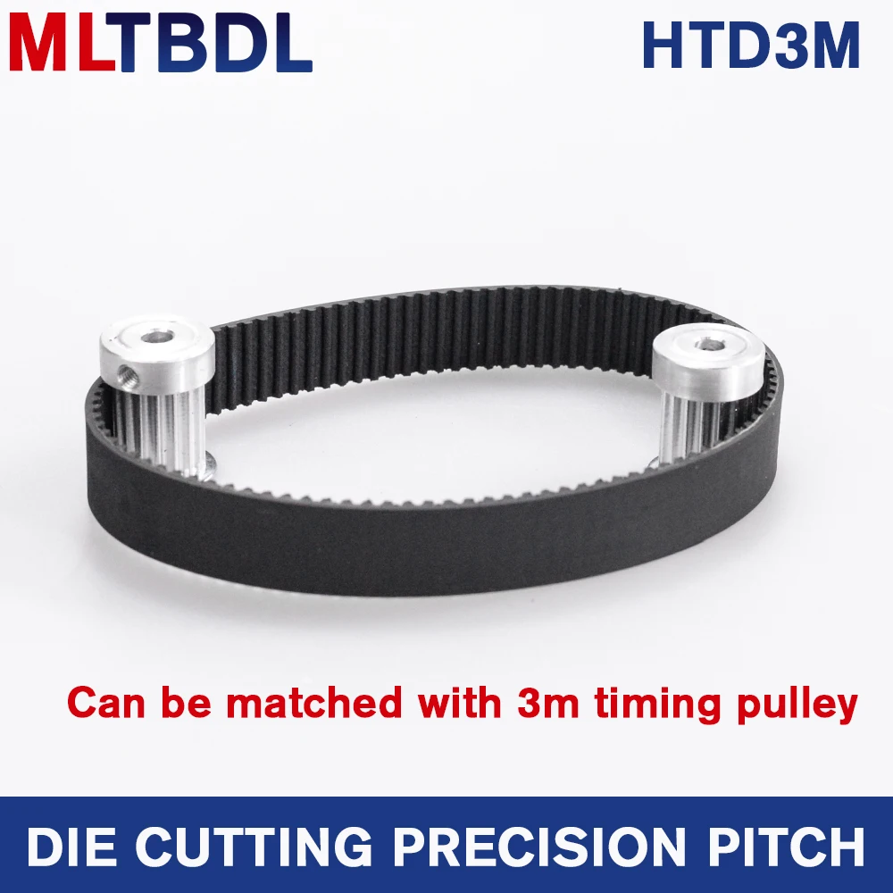 HTD 3M Timing Belt 300/303/306/309/312/315/318/321mm 6/9/10/15mm Width  RubbeToothed Belt Closed Loop Synchronous Belt pitch 3mm