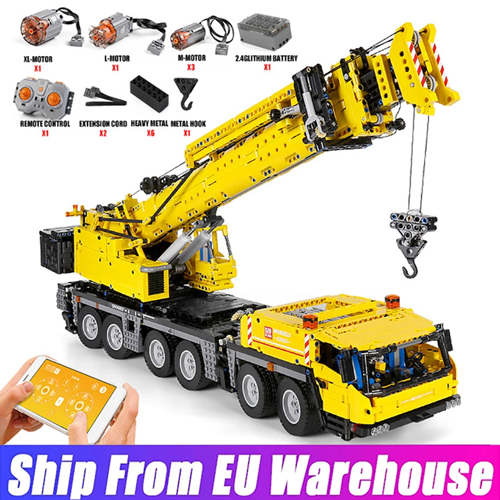 Mould King Technical Motor Power GMK Crane Truck Model City Engineering Vehicle Building Bolcks Car Bricks Toys For Kids Gifts