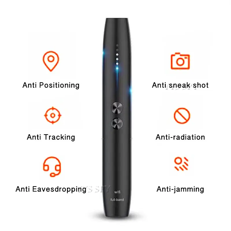 Portable Anti Candid Hidden Camera Detector Pen Wifi RF Signal Eavesdropping Pinhole Audio Wireless Bug GSM GPS Device Finder