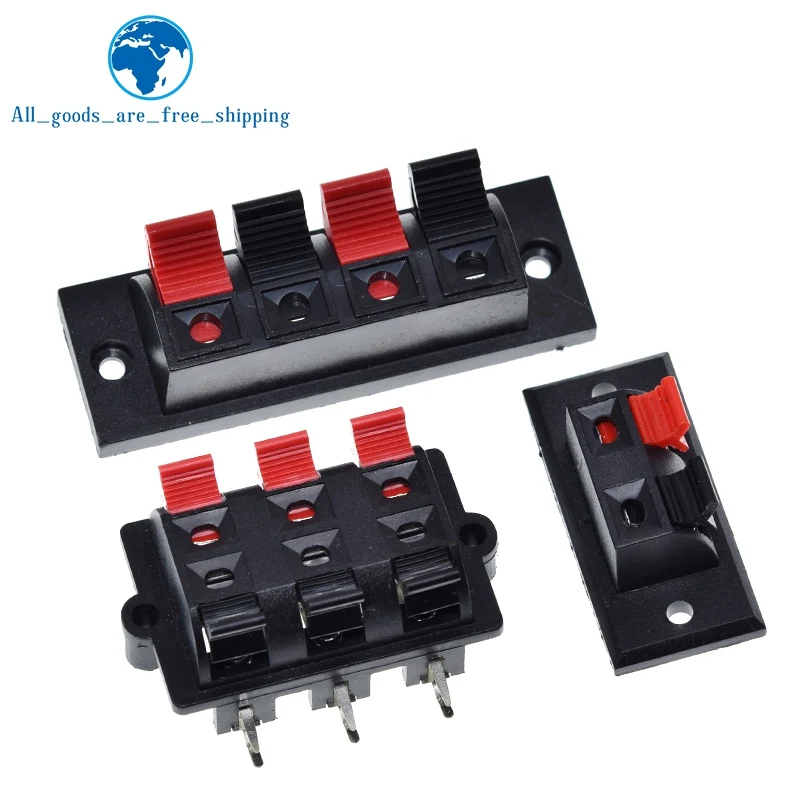 TZT  2 4 6  Way Spring Push Release Connector Speaker Terminal Strip Block