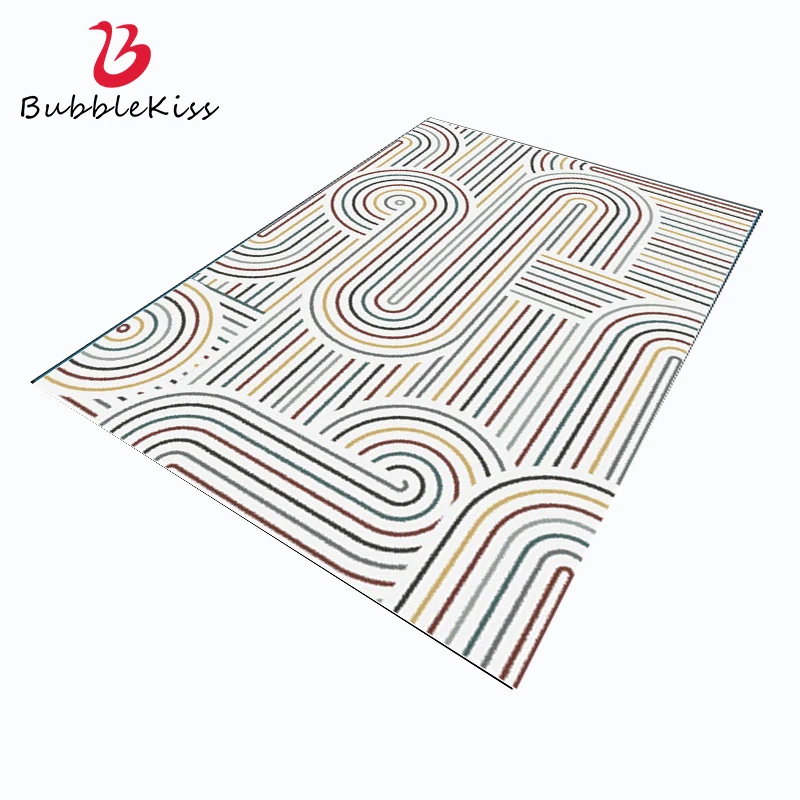 Bubble Kiss European Style Rug for Living Room Color Line Pattern Carpet Home Anti-wrinkle Bedroom Rug Sofa Door Mat Carpets