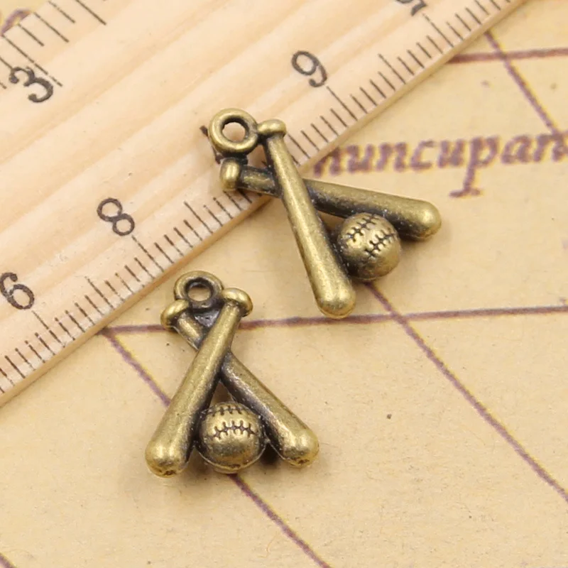 20pcs Charms Baseball Bat 19x13mm Tibetan Bronze Silver Color Pendants Antique Jewelry Making DIY Handmade Craft