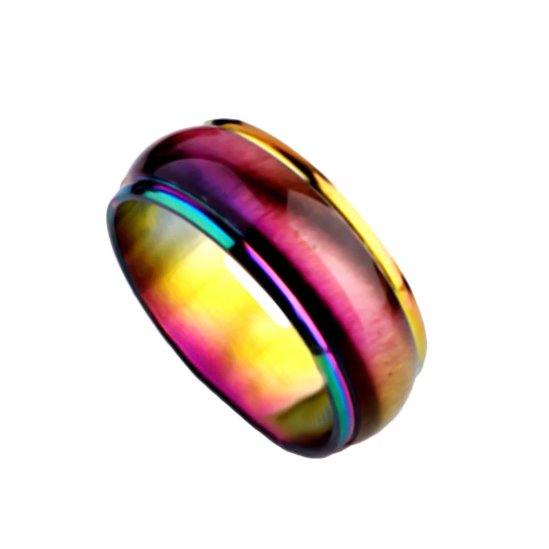 Colorful Stainless Mood Rings 6mm Wide Smart Jewelry For Women Men Couples Rings Tone Fine Gift Wholesale