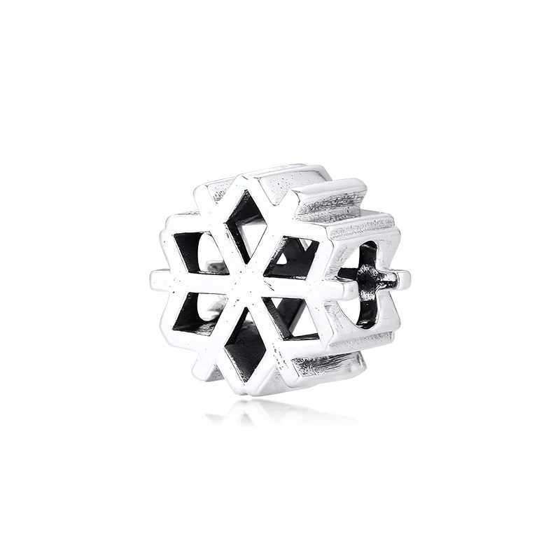 

Polished Snowflake Charm Woman Fashion Beads For Jewelry Making DIY Original 925 Silver Beads For Bracelets & Bangles