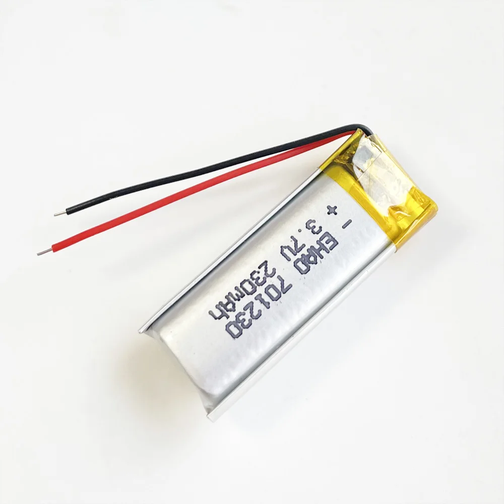 5 szt. 3.7V 230mAh litowo-polimerowa LiPo akumulator 701230 do Mp3 długopis z funkcją nagrywania słuchawki z Bluetooth zestaw słuchawkowy