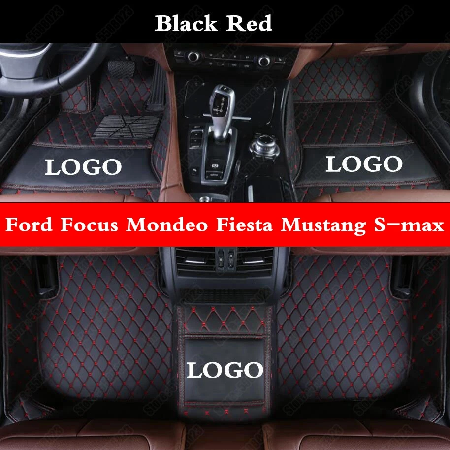 

Leather Car Foot Mats for Ford Focus Mondeo Fiesta Mustang S-max Personalized Custom All Weather Auto Foot Mat Pads Carpet Rugs