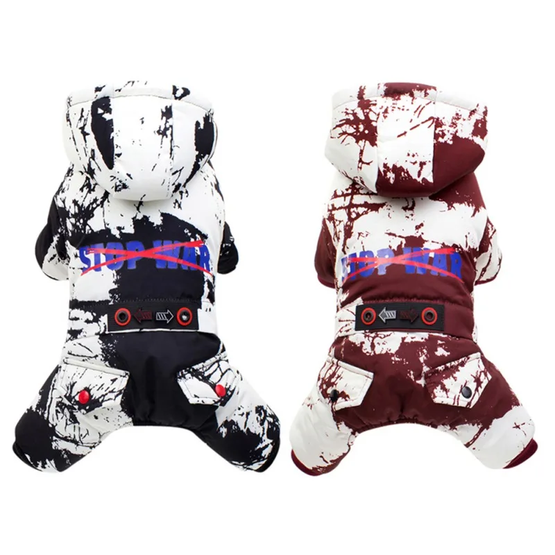 Pet Dog Clothes Winter Warm Puppy Small Medium Dogs Coats Waterproof Hooded Dog Jacket Jumpsuits Chihuahua Yorkie Overalls