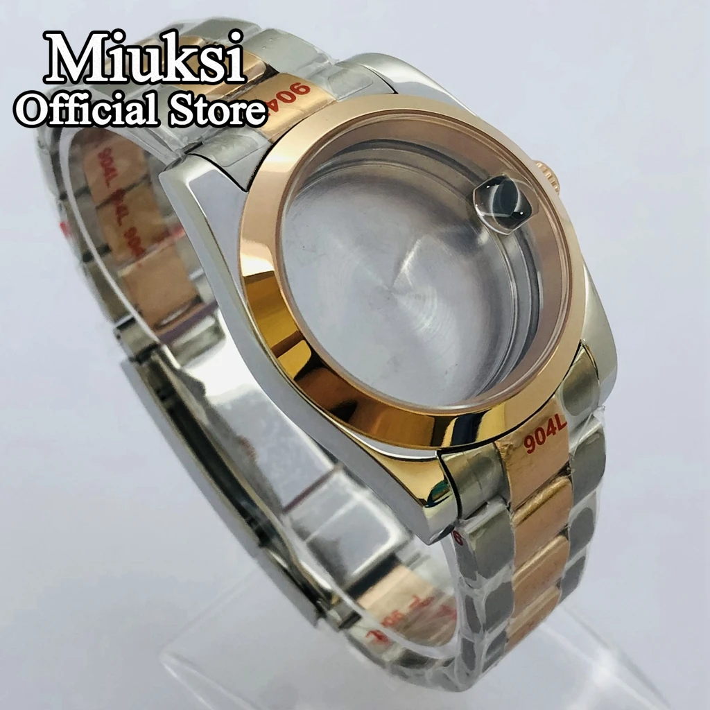 Miuksi 36mm/40mm silver rose gold sterile case sapphire glass fit NH35 NH36 ETA2824 2836 Miyota8205 8215 DG2813 3804 movement