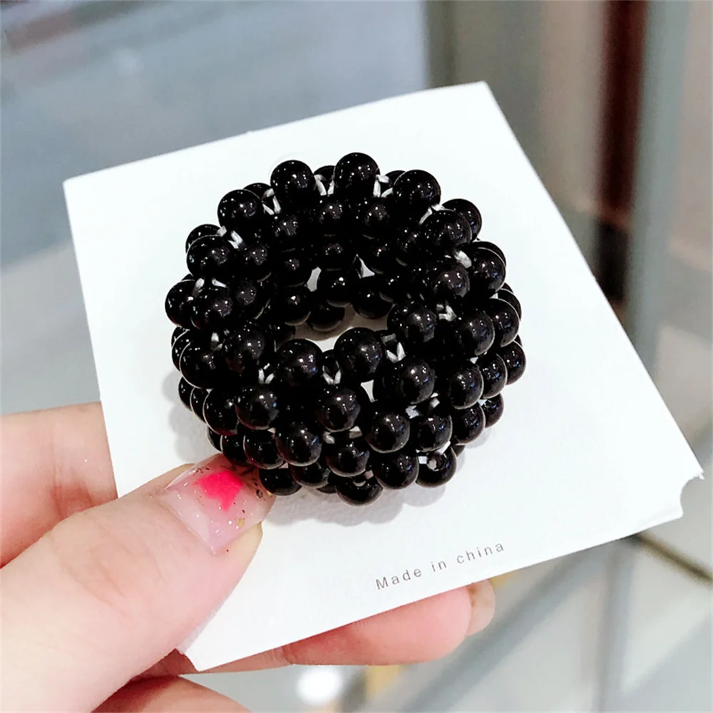 Pearls Beads Hair Ties Elastic Hair Bands For women Hair Rope Scrunchies Ponytail Holders Rubber Hair Accessories