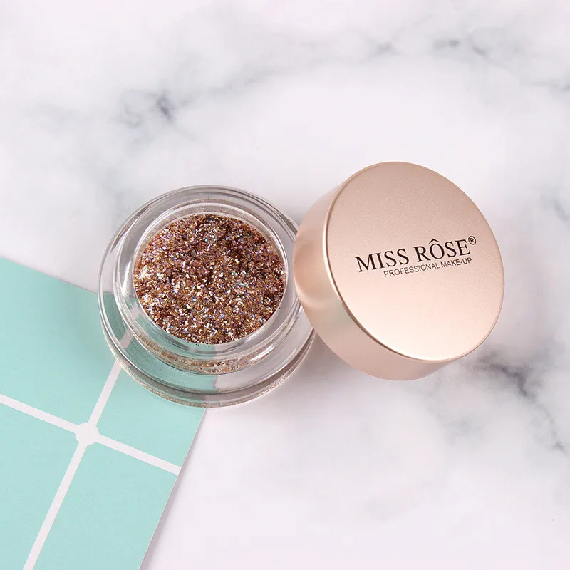 Miss Rose 10 Color Mermaid Eye Shadow Pigment Glitter Portable Powder Eye Shadow Makeup  Eyeshadow Palette TSLM2