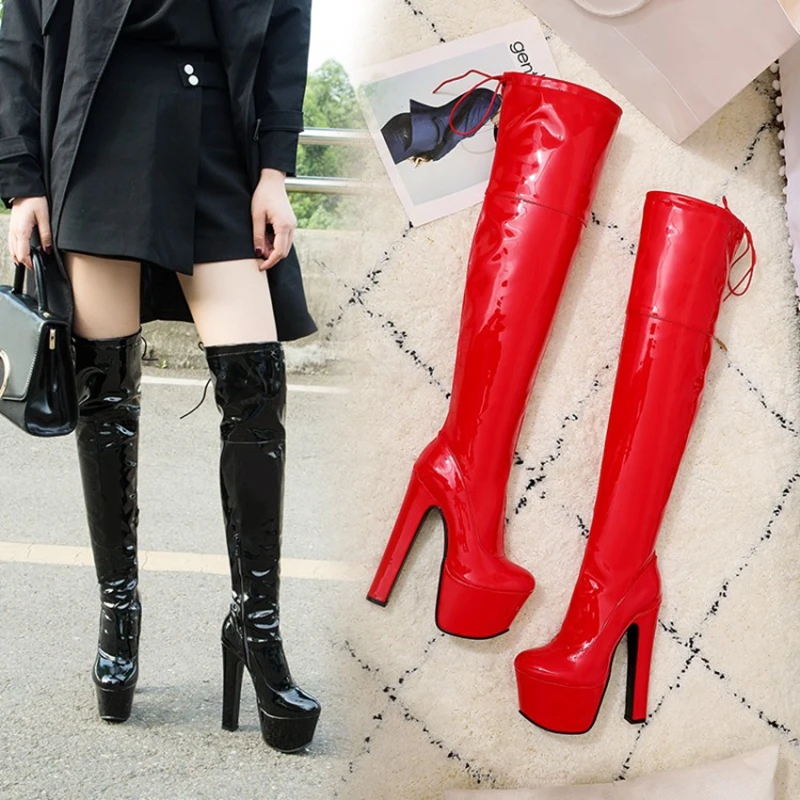 Women Snow Queen Prince Anna Elsa Cosplay Boots Anime Boots Tailor-Made Girls\'s Super High Heels 17cm Platform 6cm Shoes Z33