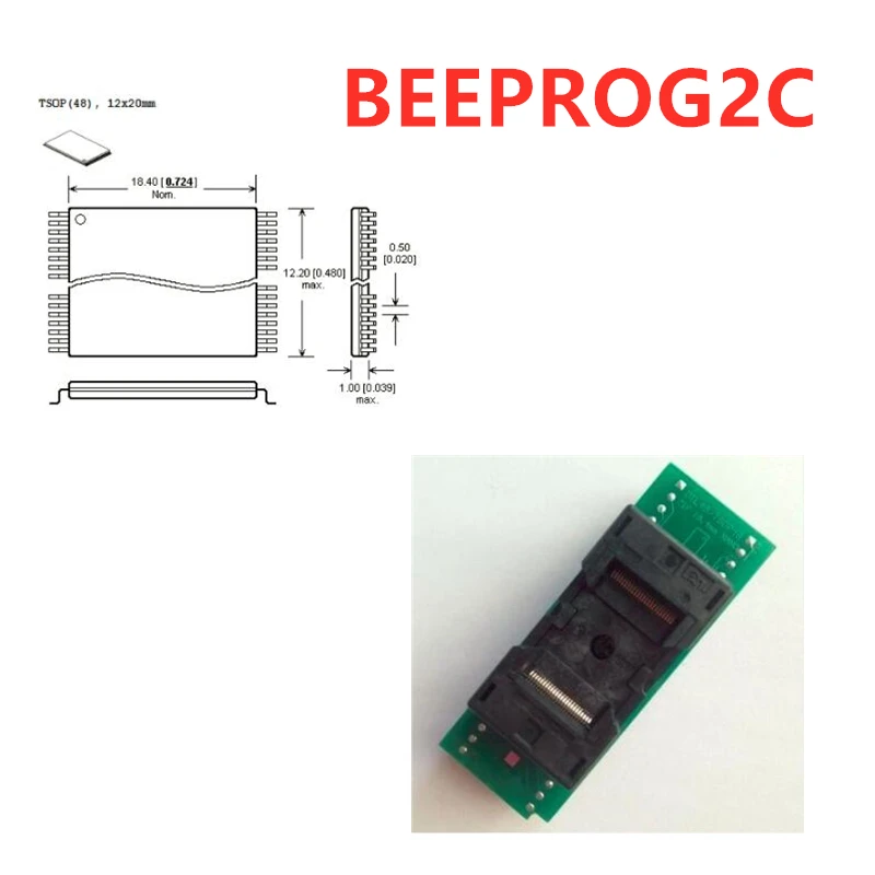 DIL48 / TSOP48 ZIF 18.4MM NAND for BEEPROG2C programmer