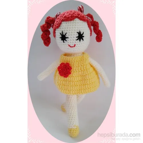 Yellow Dress Amigurum. Mesh Toy