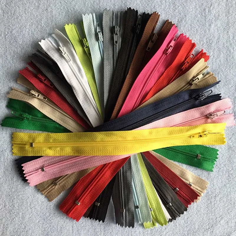 5Pcs 3# 12-60cm (4.8Inch-24 Inch) Nylon Coil Zippers Suitable For Garment Bags Sewing Accessories Zipper (21 Colors)