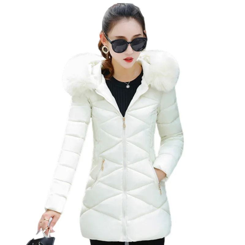2025 Winter Jacket Women Big Fur Hooded Parka Long Coat Cotton Padded Female Jacket Casual Warm Thicken Outwear Jaqueta Feminina