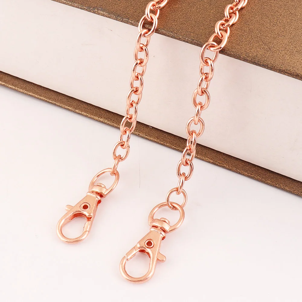 3FT(90cm) 6*8mm Metal chain Rose gold for Handbag Crossbody Purse Lantern Chain Shoulder Bag Belts Jeans Tote Strap Accessories