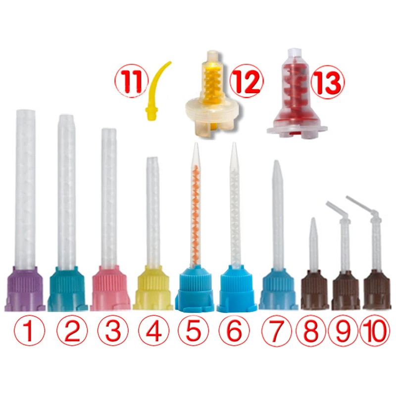 Dental Impression Mixing Tube Tips Universal Dispenser Gun 1:1 /1:2 Silicon Rubber Dispensing Gun 10:1 Dentist Material