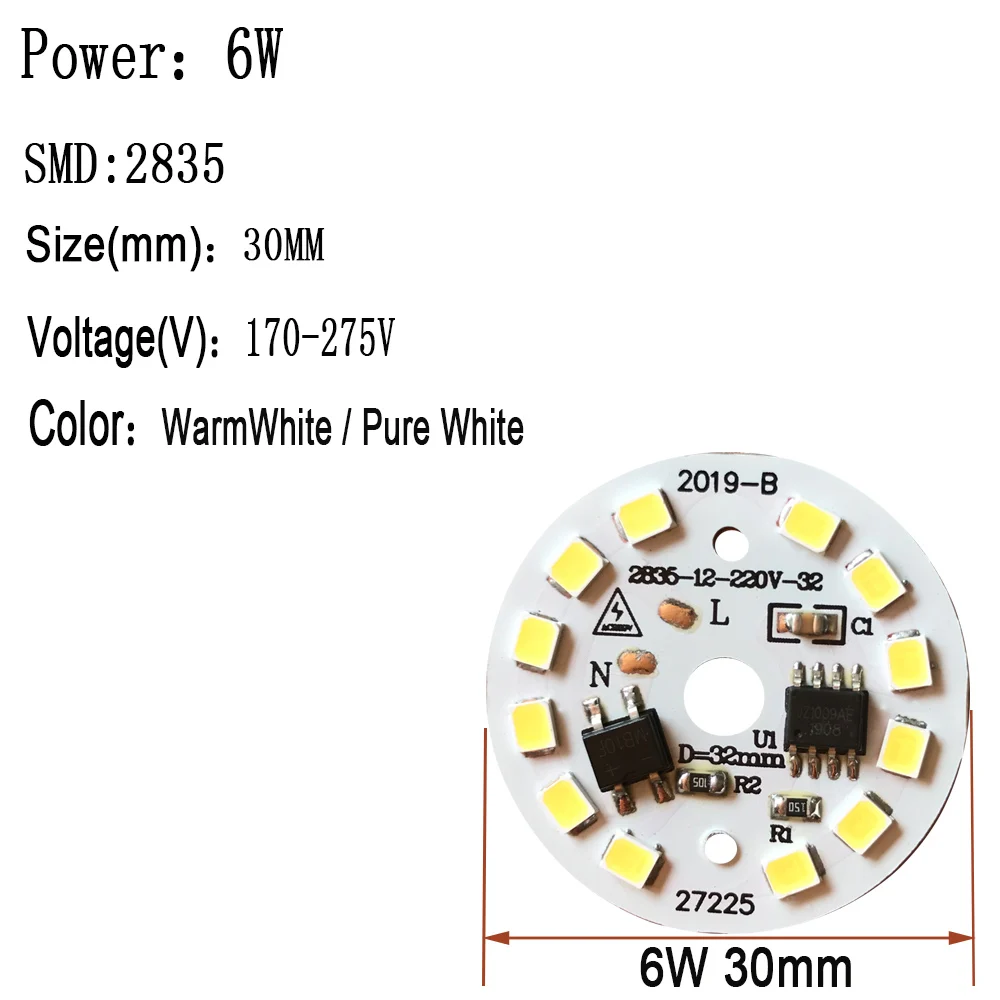 AC220v smart IC Led PCB SMD2835 integrated ic driver for  Led Light Source for 3W5W7W9W12W15W LED Bulb Street light indoor light