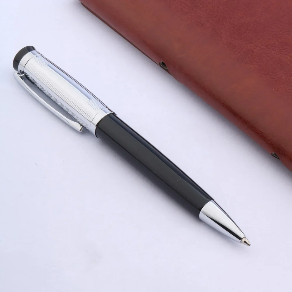 508 Black Lacquered Silver Mesh Metak BallPoint Pen Stationery Student Office School Supplies