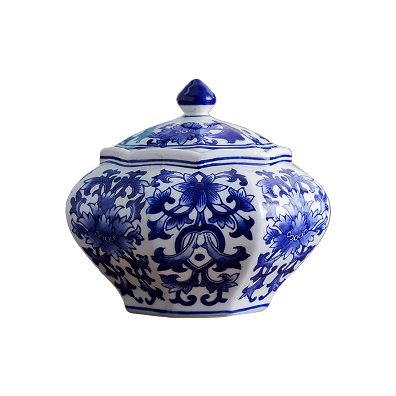 

Jingdezhen Porcelain Ornament Vase Ceramic Pot Retro Home Decoration Chinese Style Living Room Flower Arrangement Storage Jar