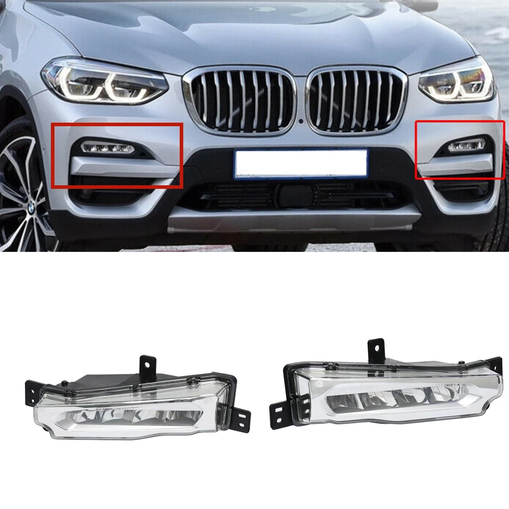 

For BMW X3 G01 X4 G02 2017-2019 Front Bumper Side LED Fog Light Lamps DRL