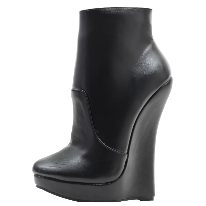 jialuowei Fetish Stallion Horse Hoof Sole  Ankle Boots With Zip BDSM Platform Runway Rock Star Night Club Goth Punk Hi Heel Boot