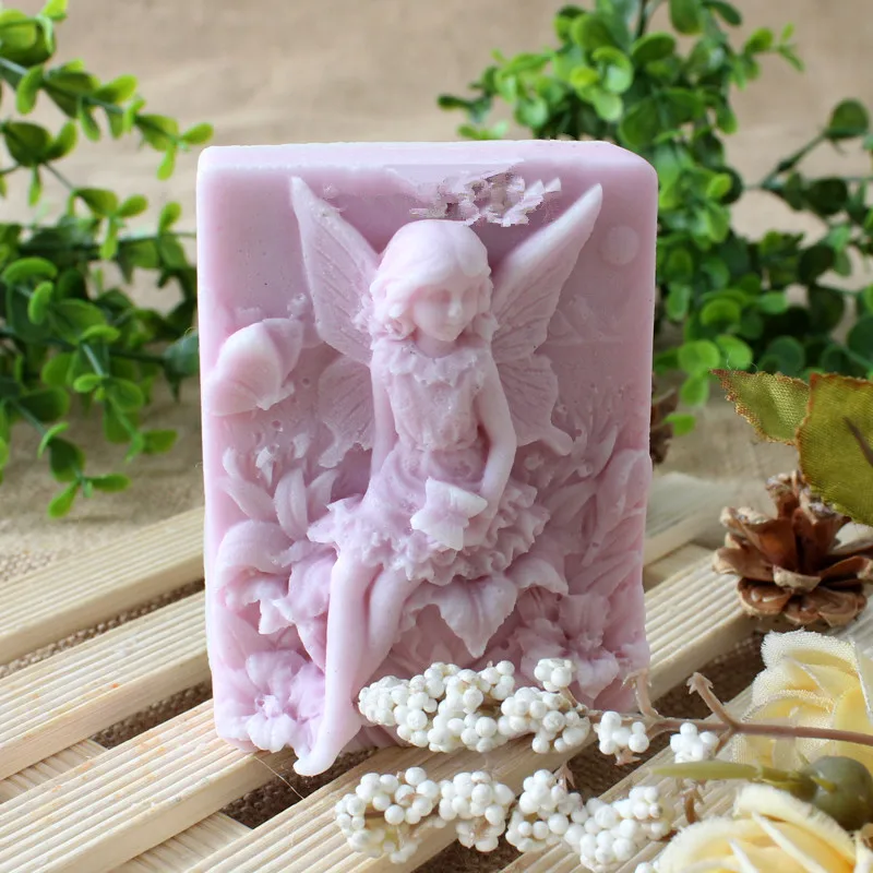 Flower Faery Soap Mold Angel Fairy Soap Making Molds Handmade Soap Bar Molds for Scented Candle Aroma Plaster Art Crafts Moulds