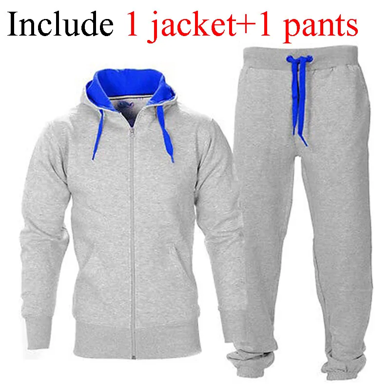 Hommes casual sweats à capuche ensembles couleur unie veste + pantalon 2 pièces survêtement hommes ensemble de vêtements de sport sweat à capuche et pantalon survêtement MY180