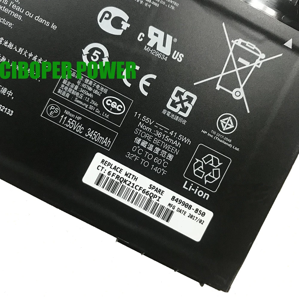 CP الأصلي بطارية كمبيوتر محمول SE03XL 11.55V 41.5Wh ل TPN-Q171 HSTNN-LB7G 849568-421 14-AL028TX AL029TX 14-AL127TX AL107NE AL102TX