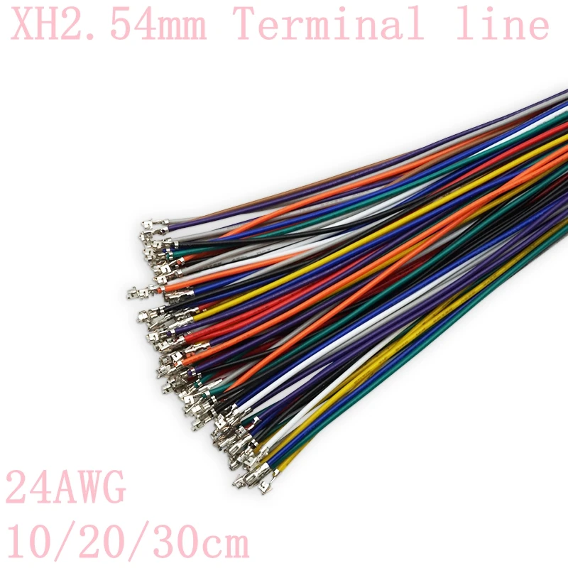 100pcs XH2.54 Terminal line Single-end double-end crimped spring terminal spacing 2.54mm 24AWG XH2.54 cable