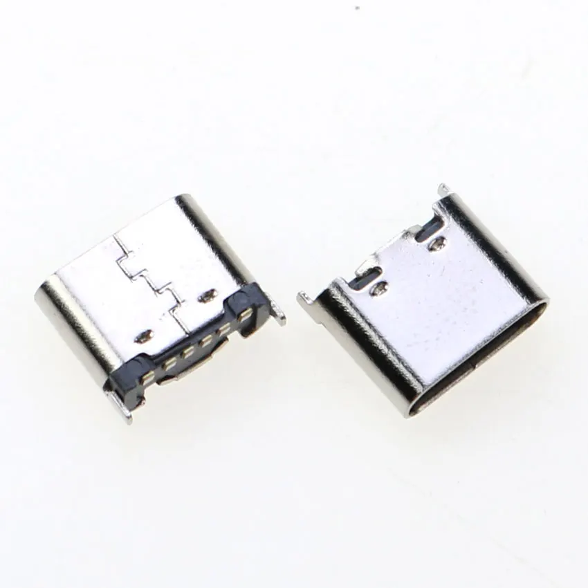 Cltgxdd 10pcs/lot Type-C Female Connector 80 Degree 6Pin Vertical Patch 6.8mm 180 Degree SMT Charging Plug