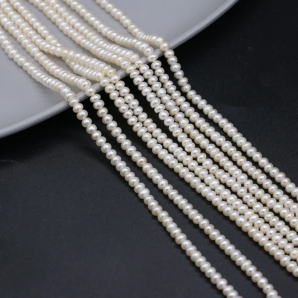 100% Natural Freshwater White Pearl Abacus Beads Spacer Loose Beaded For Jewelry Making DIY Charms Bracelet Necklace Accessories