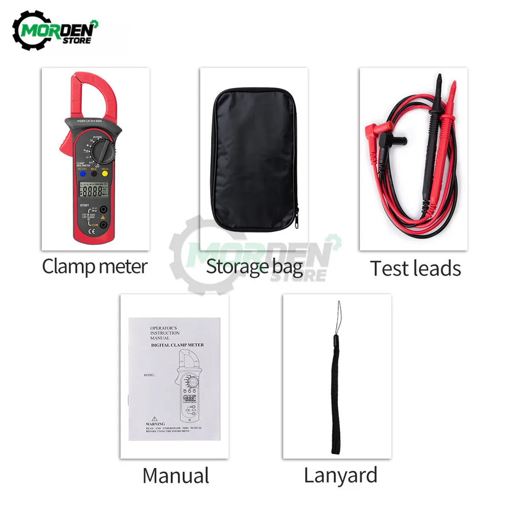 ST210 Digital Multimeter Clamp Meter DC/AC 600A Current Tester 6000 Counts True RMS Ampere Meter Tools Dropship