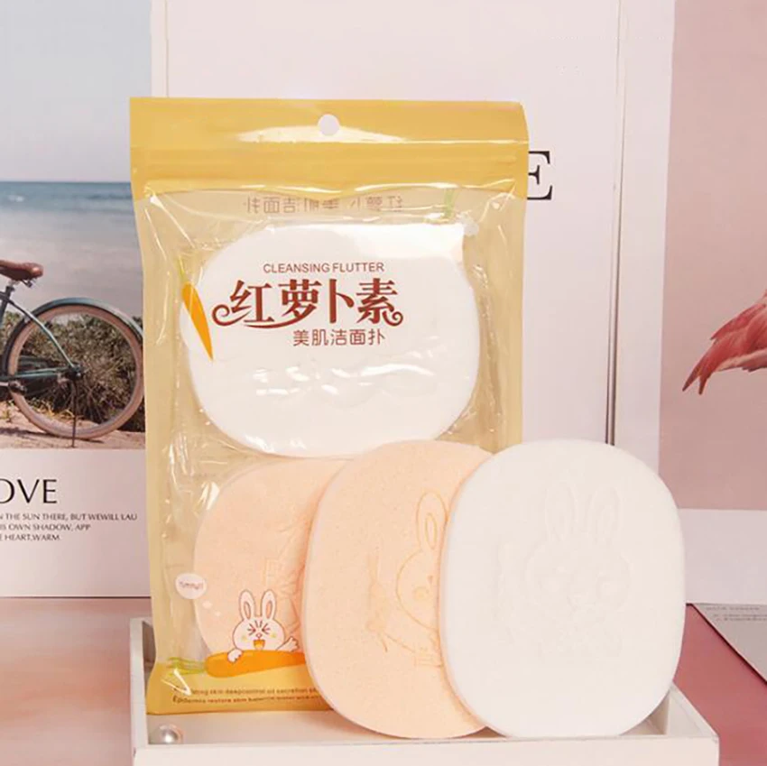 2 قطعة/المجموعة PVA لينة ماكياج إزالة مسحوق نفخة ، قابلة لإعادة الاستخدام ماكياج الإسفنج رفرفة ، غسل الوجه التجميل نفخة الوجه أدوات تنظيف