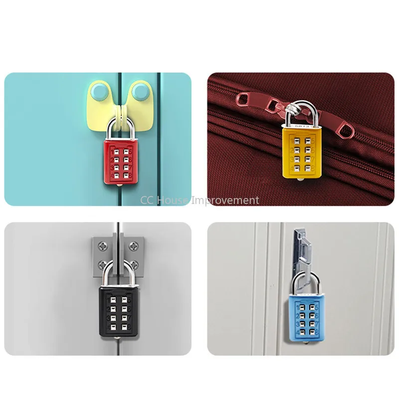 4 Digit  Push Button Combination Padlock Multiple colors Number Luggage Travel Code Lock Travel Accessories