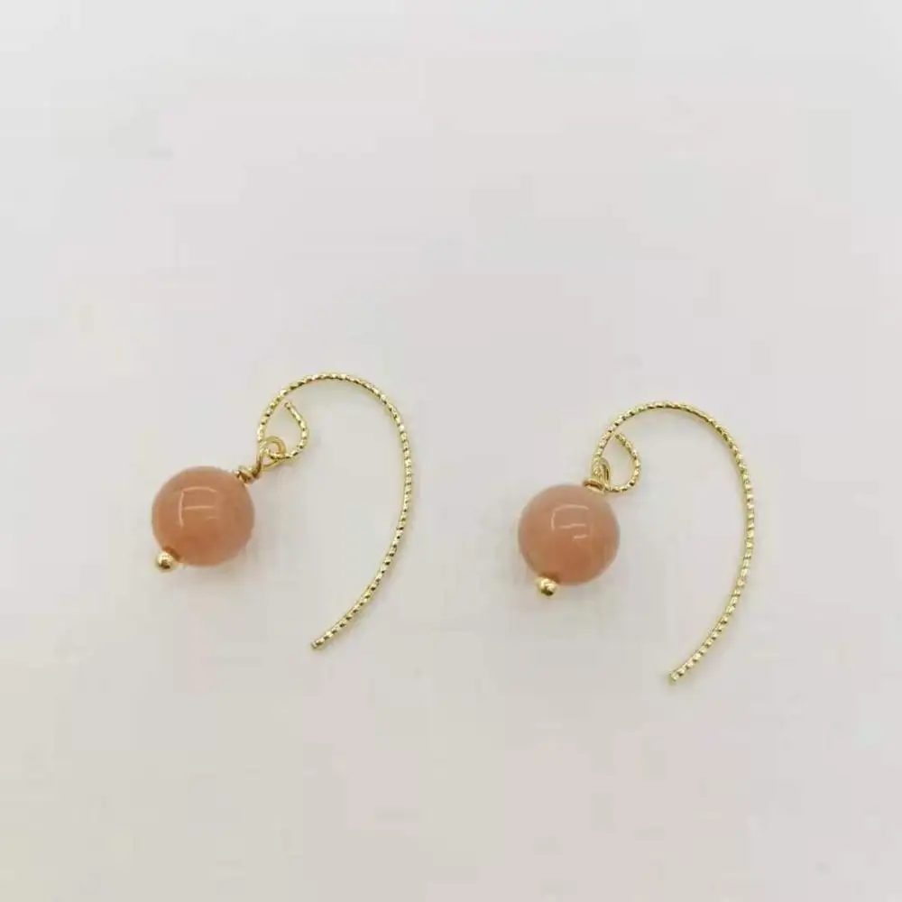 

Simple Drop Cat's Eye Sunstone Earrings Natural Gemstones Pendants Charms 14K Gold Filled Dangle Earrings For Women Gift Classic