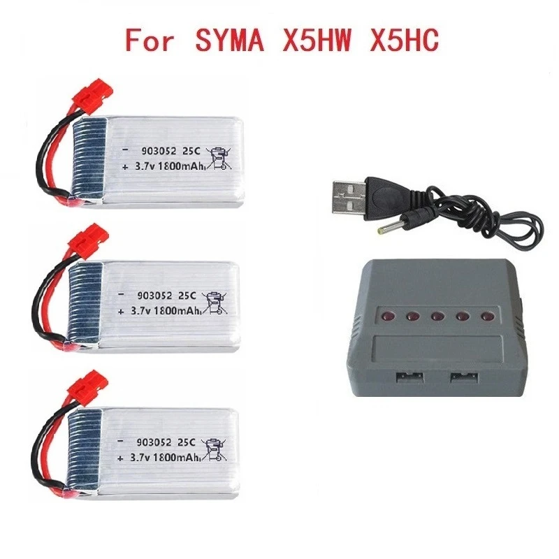 Batería LiPo 3.7V 1800mAh SYMA X5 – Recargable para drone - imagen 5