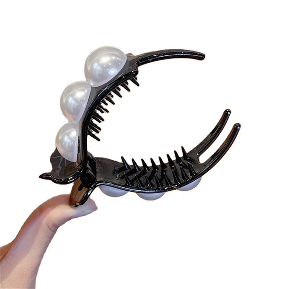 New Pearl Hair Claw Clip For Women Meatball Head Fixed Hair Styling Tools Hairpin Accessories Grab Clip Jewelry Hair Ornaments