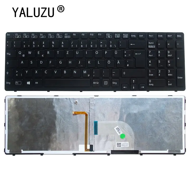 

YALUZU New GR Replacement for SONY SVE15 BLACK FRAME BLACK SVE151C11M SVE151E11T SVE1511SAC E15 E15115 With backlight