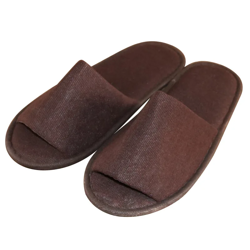 

Disposable Slippers Hotel Travel Linen Slippers Sanitary Party Home Guest Use Shoes Men Women Open Toe Solid Color Flip Flops