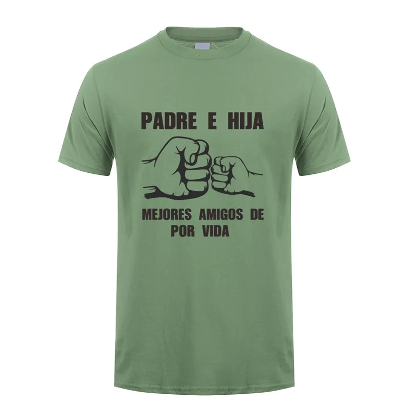 Spanish Daddy And Daughter Fathers Day Dad Gift Funny T Shirt Men Short Sleeve T-Shirts Man Tshirt  JL-142