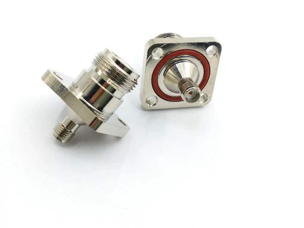 20 stücke kupfer RF Connector N/SMA-KKF N-Typ Weiblichen Zu SMA Weibliche Header Flansch Befestigung Platte 25MM X 25MM Multifunktionale Adapte