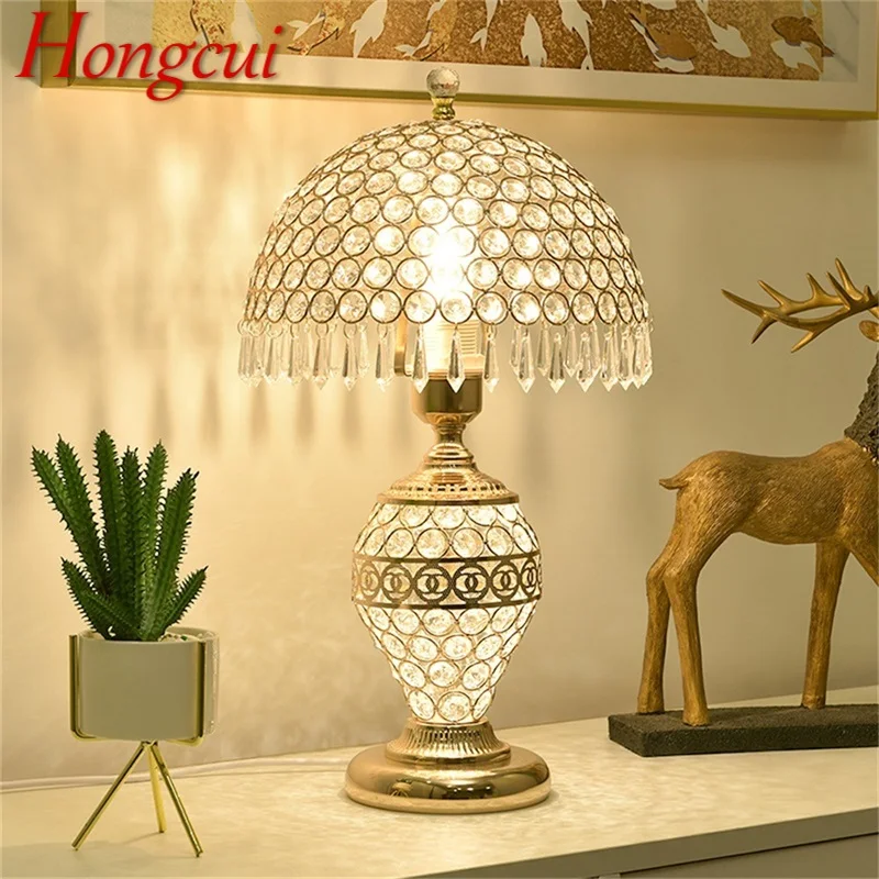 

Hongcui Crystal Table Lamp Dimmer luxury With Remote Control For Home Modern Creative Light bedside