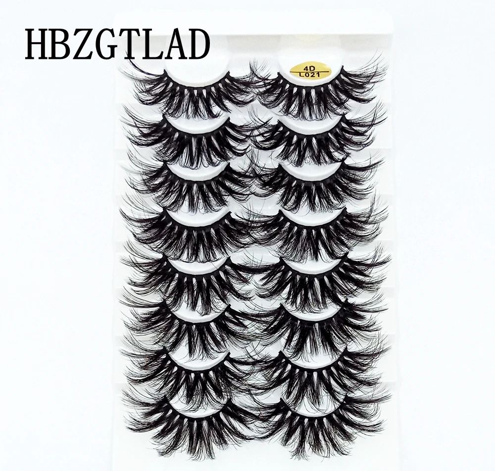 HBZGTLAD 8 Paare 25 mm lange 3D-Nerzwimpern, natürliche, lange, künstliche Wimpern, dramatisches Volumen, falsche Wimpern, Make-up-Verlängerungswimpern – Detail 11