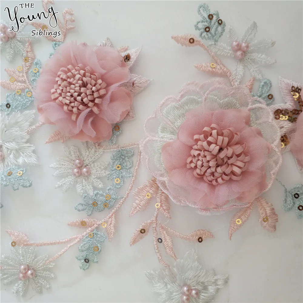 New arrive Embroidery ABS pearl Lace Collar Venise Applique 3D Sequin Sewing Trim Lace Neckline Fabric DIY Clothing Accessories