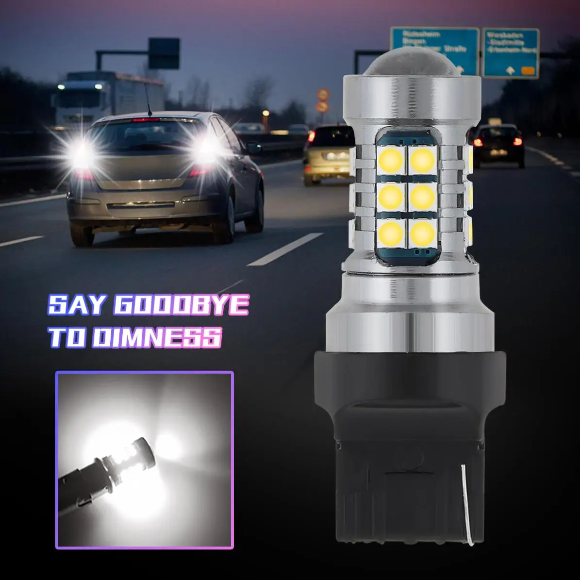 12V 3030 SMD Signal Lamp  White/ Yellow / Red Color T20 7440 WY21W W21W Led Bulbs  Reversing Lights Turn Brake Backup Light New